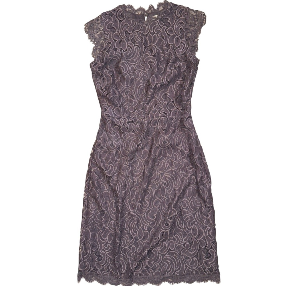 Xhilaration Lace Sheath Dress XS Purple Cap Sleeve Knee Length Sheath Dress - Picture 2 of 7